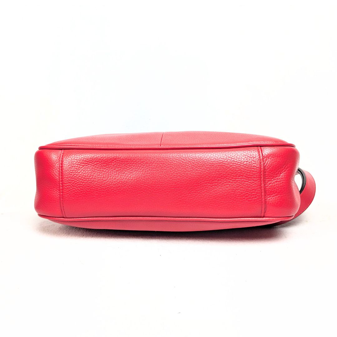 Cole Haan Red Genuine Leather Shoulder Handbag