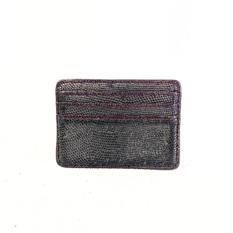 Pre-owned Tory Burch Mini Emerson Python Embossed Leather Card Holder