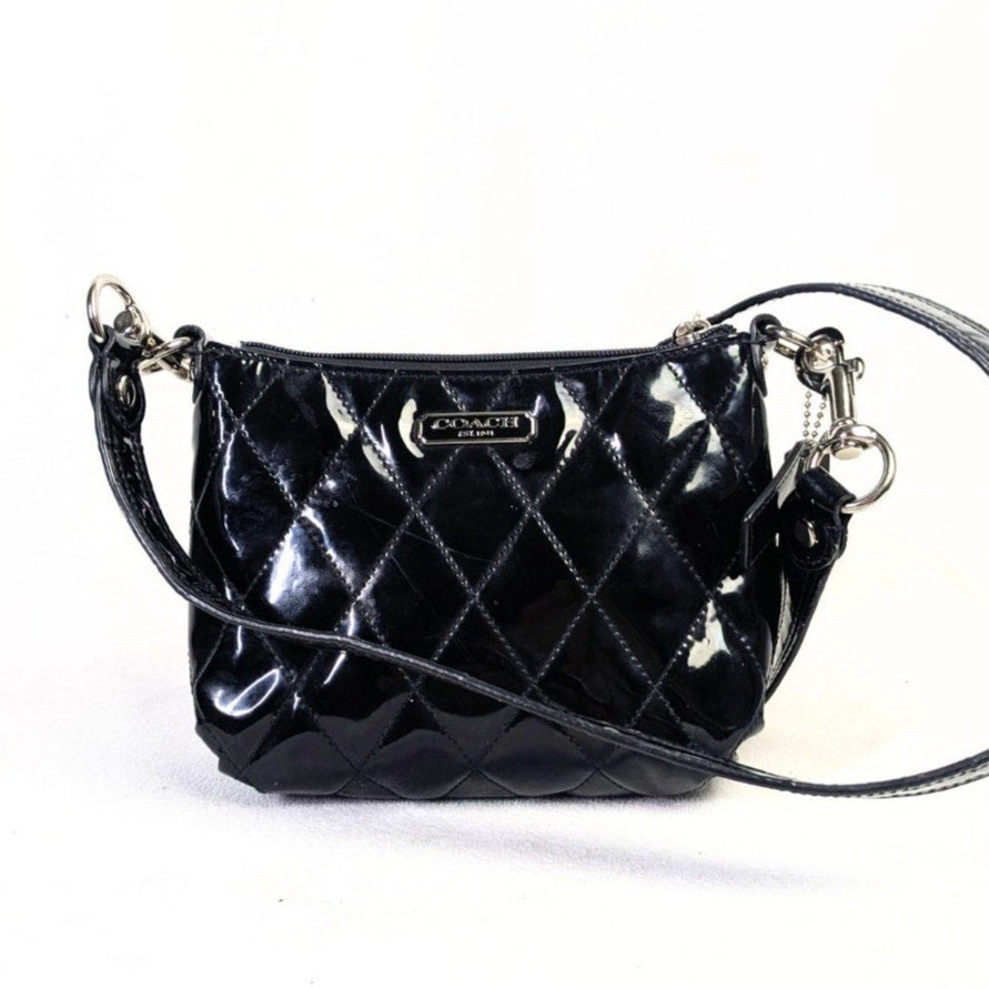 Coach Poppy Liquid Gloss Quilted Leather Shoulder Bag