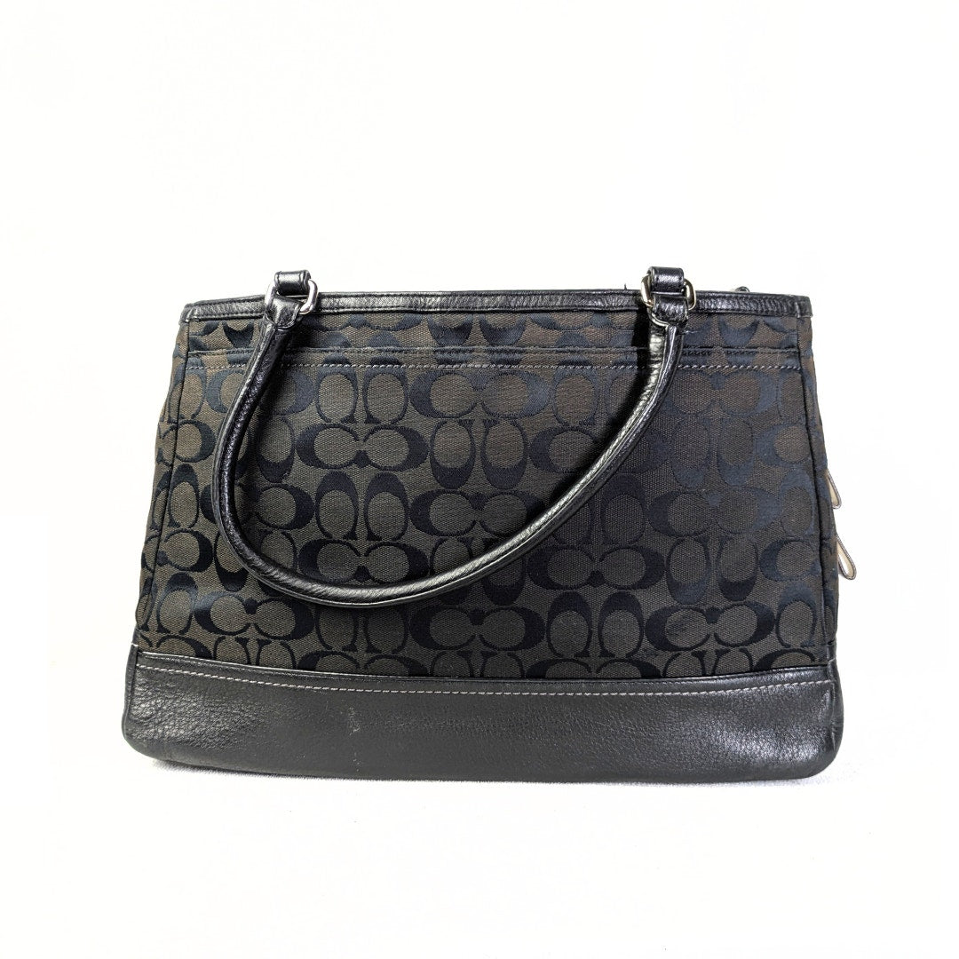 Pre-owned COACH Signature Canvas Leather Carryall Handbag