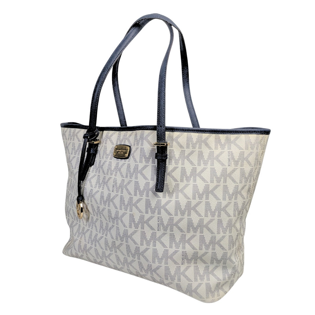 Michael Kors Large Jet Set Monogram Coated Canvas Tote Handbag – Michael Kors – PURSU