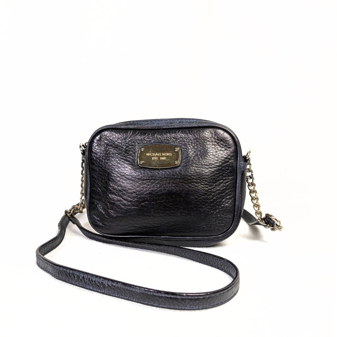 Vintage Michael Kors Small Crossbody Bag with Chain Strap – Navy (Repainted)