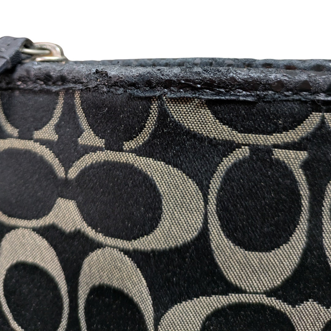 COACH Signature Canvas Python Embossed Patent Leather Swingback Crossbody Bag