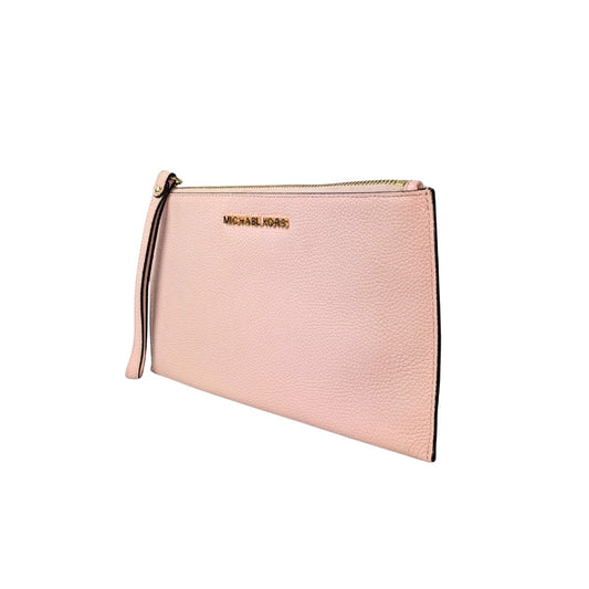 Pre-owned Michael Kors Large Pebbled Leather Top Zip Wristlet