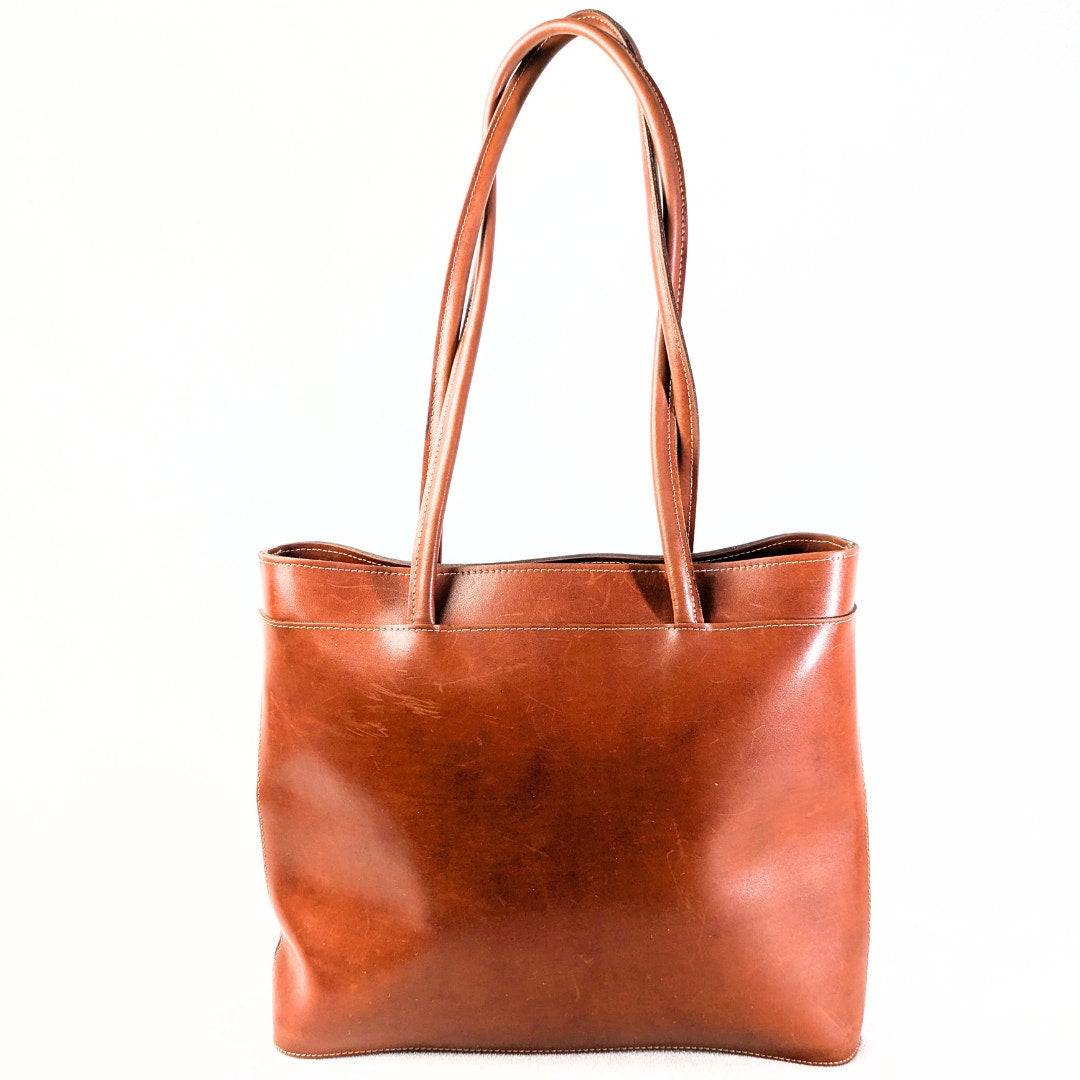 Pre-loved Cognac Vegan Leather Tote Bag
