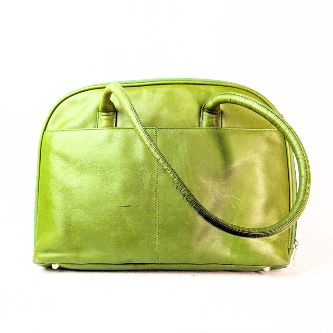 Osgoode Marley Vibrant Green Leather Laptop / Shoulder Bag