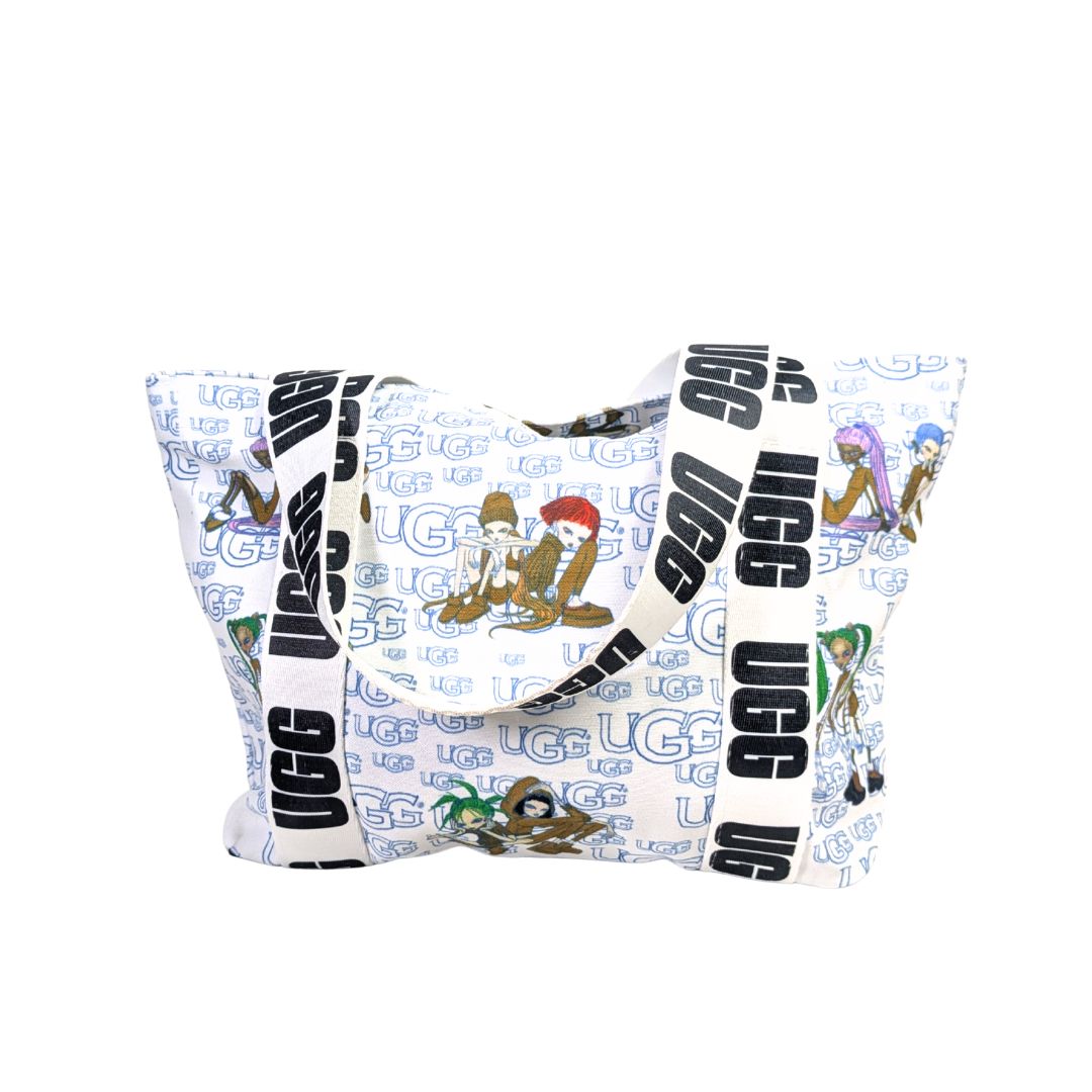 UGG Multicolor Print White Canvas Shopper Tote