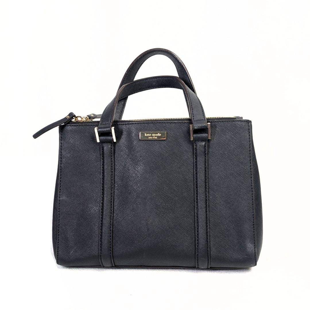Kate Spade Newbury Lane Loden Black Saffiano Leather Satchel