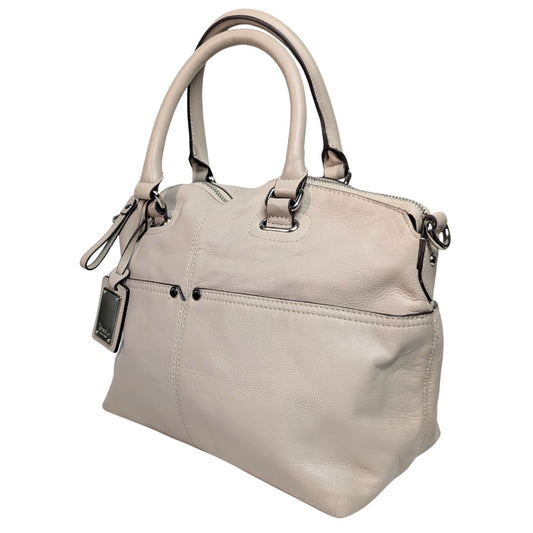 Tignanello Beige Faux Leather Satchel Handbag