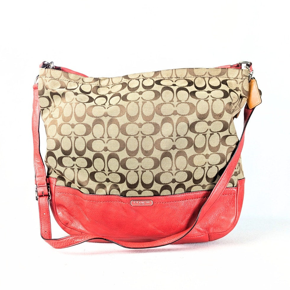 The front side of the COACH Chelsea Signature Jacquard Convertible Crossbody Bag photographed on the white background.