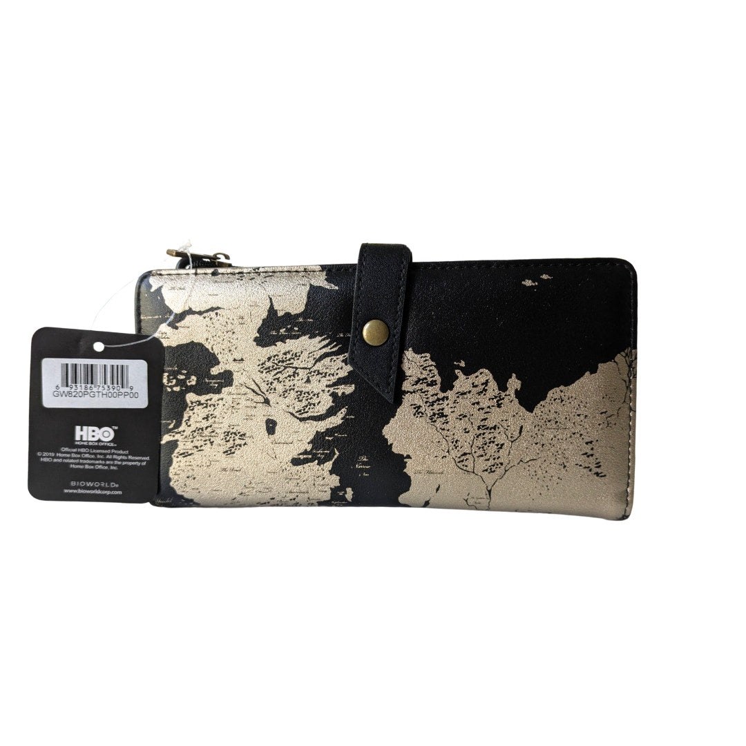 The back view of the HBO Game of Thrones Westeros Map Print Faux Leather Wallet.