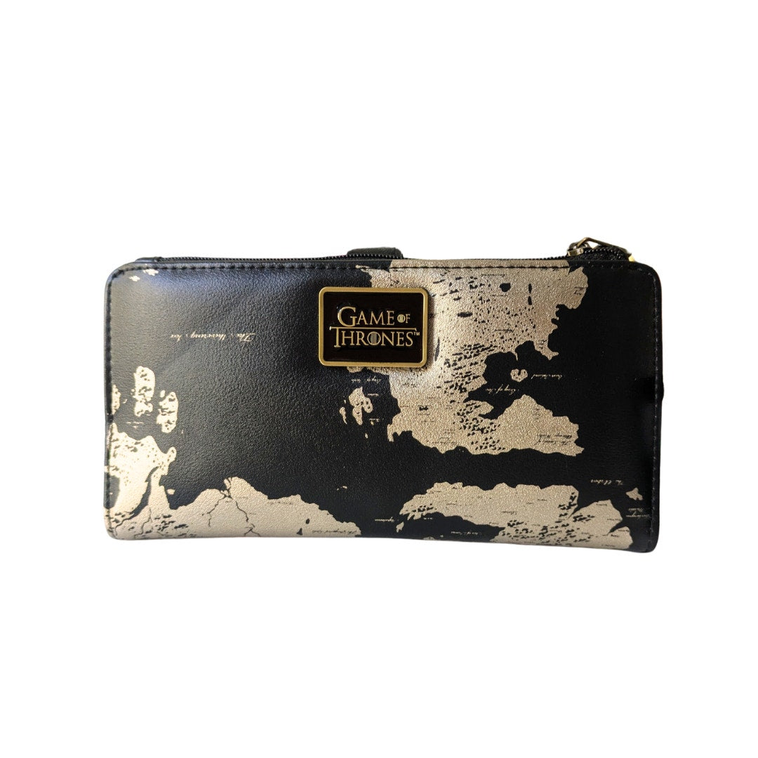 The front view of the HBO Game of Thrones Westeros Map Print Faux Leather Wallet.
