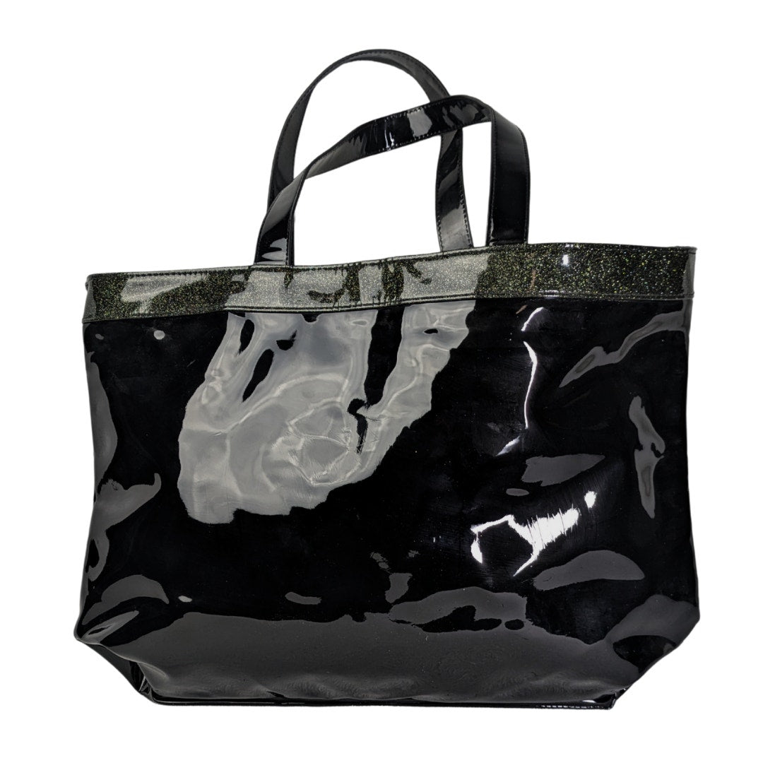 The back view of the Jimmy Choo Parfums Open Top Tote Shoulder Bag on the white background.