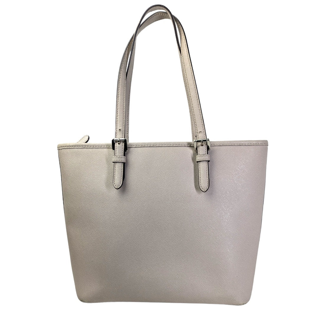 The back side of the Michael Kors Jet Set Medium Saffiano Leather Tote.