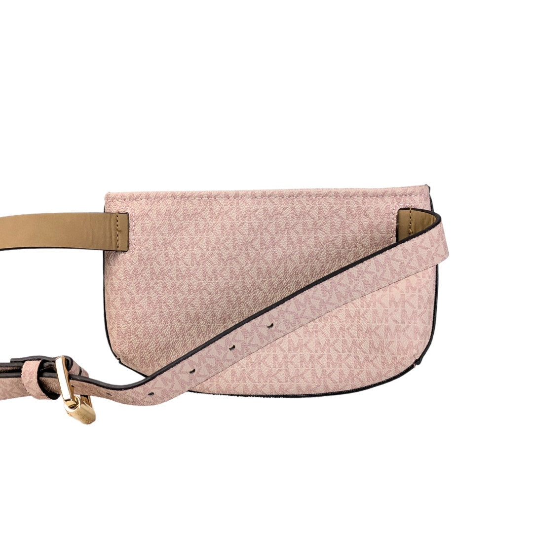 The back side of the Michael Kors Signature MK Belt Wallet Waist Bag, captured on the white background.