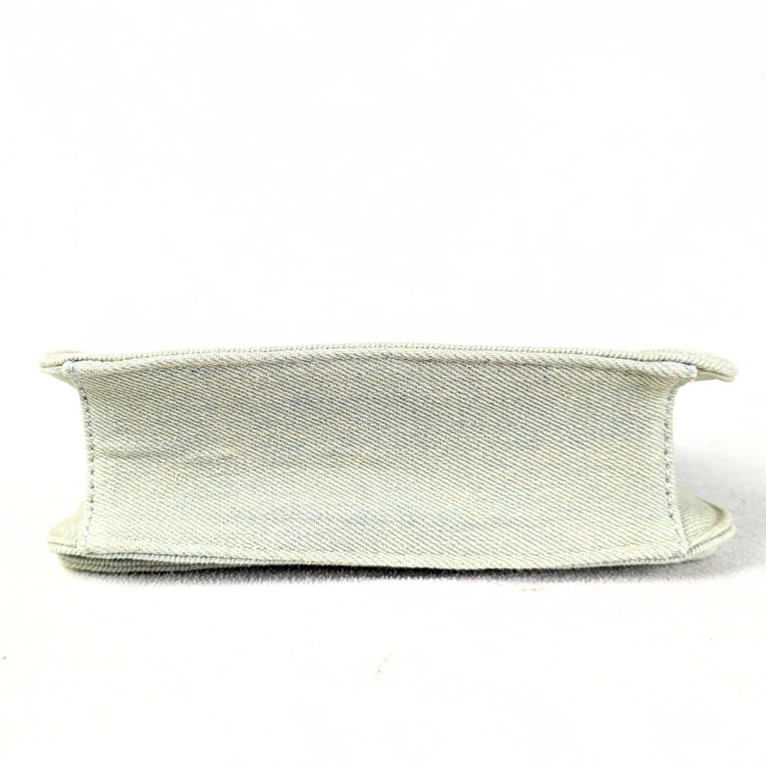 Convertible Patched Denim Clutch with a Shoulder Chain Strap