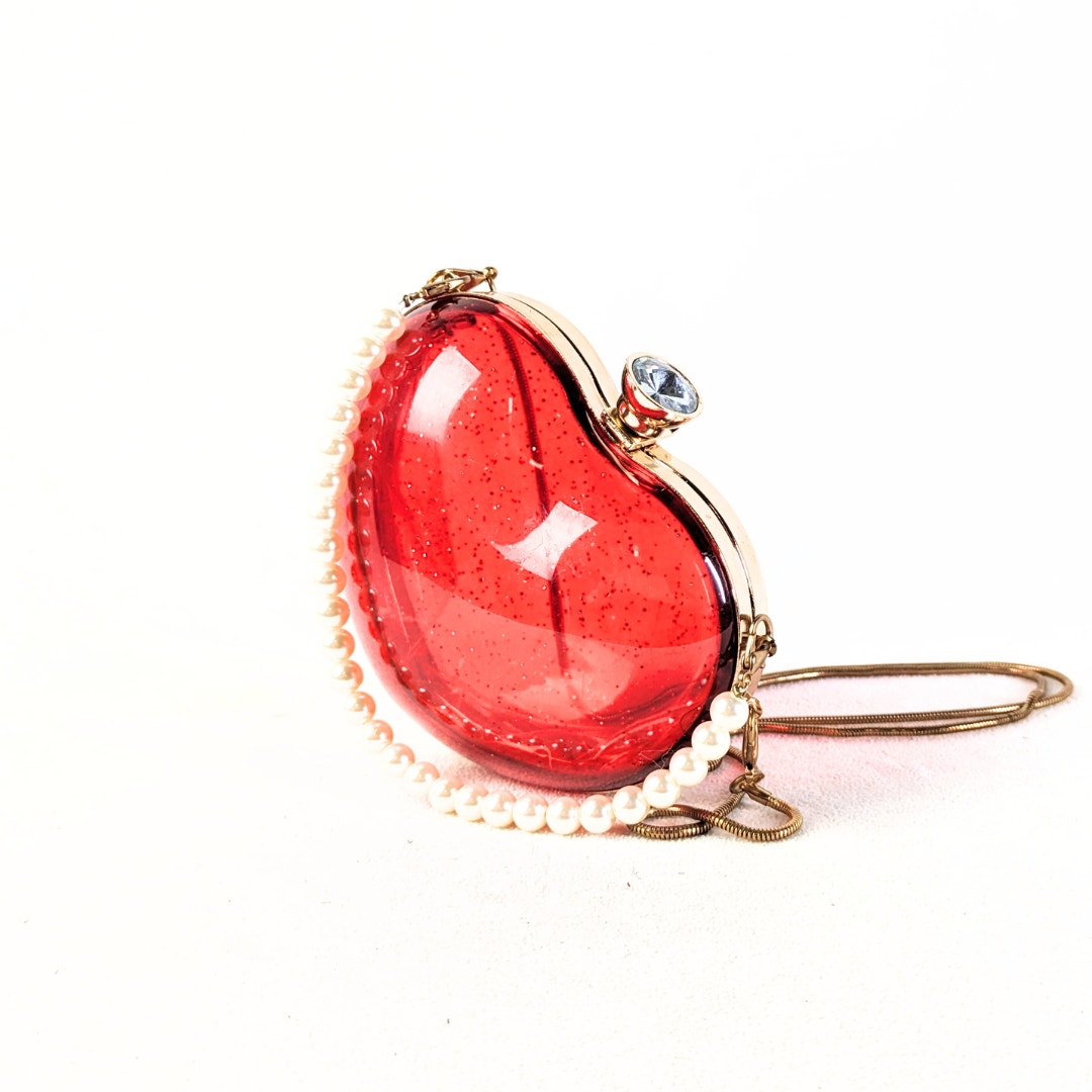 Vintage Convertible Hearth Shaped Clutch