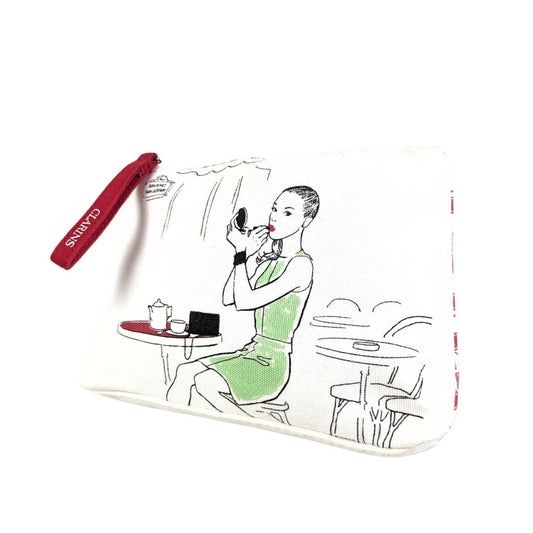 French Cafe Print Cosmetic / Makeup Pouch