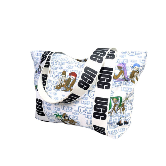 UGG Multicolor Print White Canvas Shopper Tote