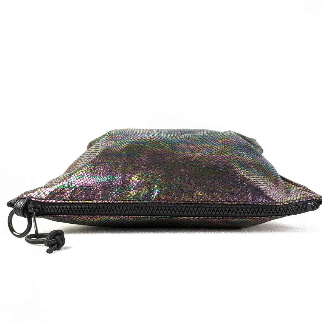 Multicolor Shiny Phyton Embossed Pattern Makeup/ Cosmetic Bag