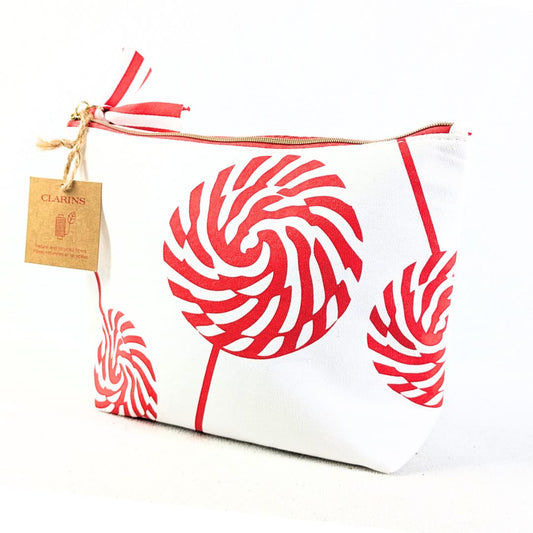 Canvas Lollipop Print Cosmetic Bag