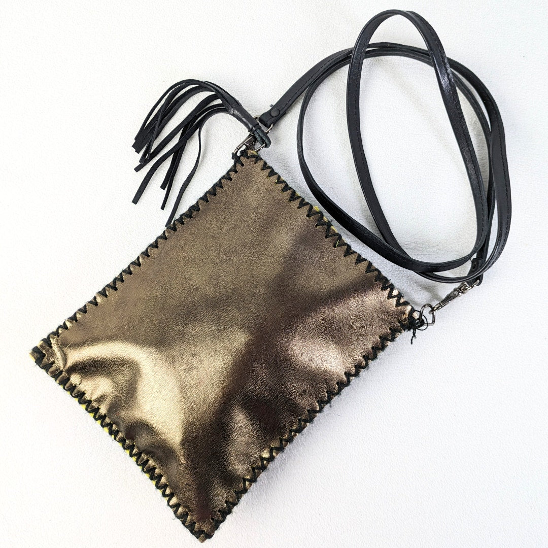 Pre-loved MUSHMINA Metallic Gold Faux Leather Crossbody Bag