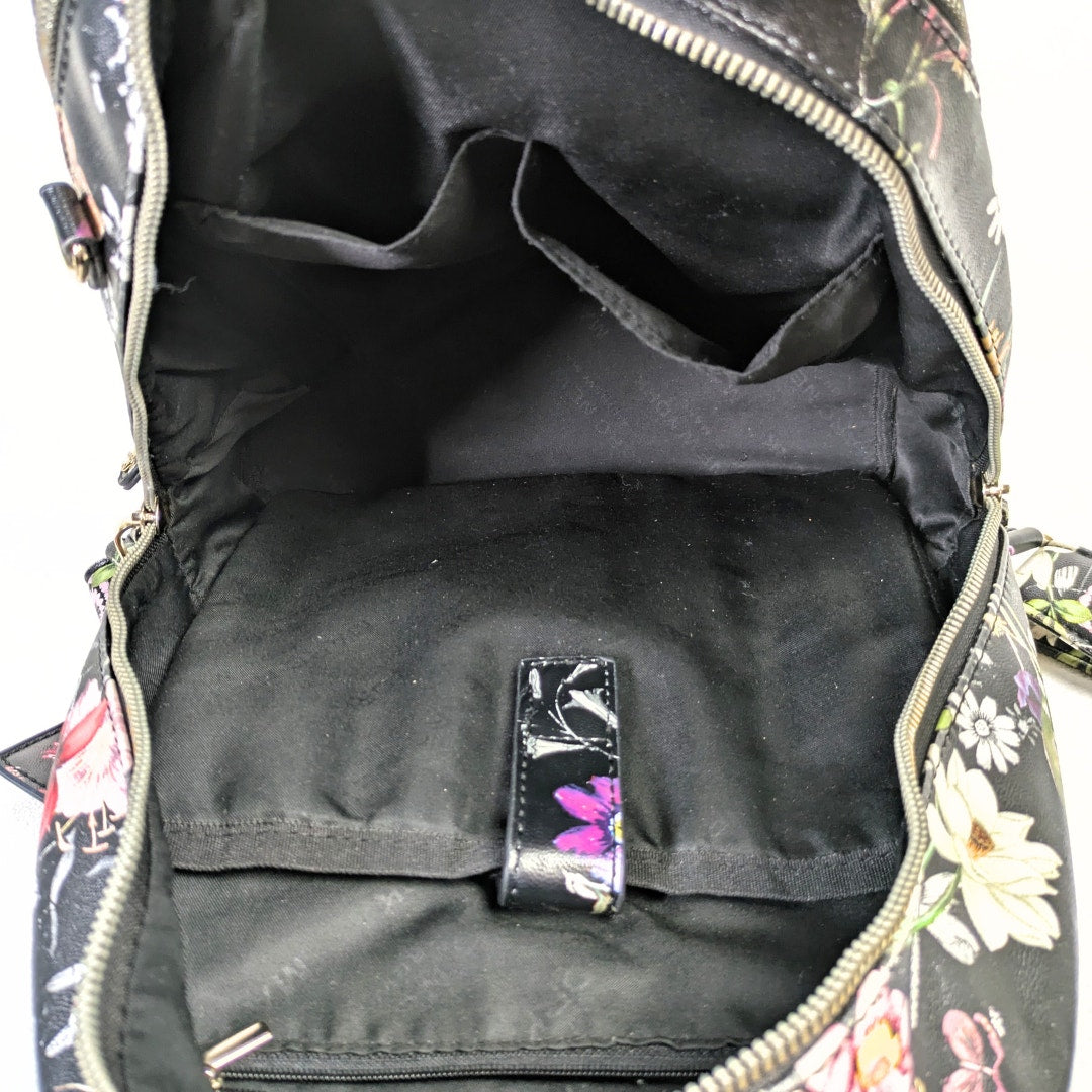 Marc New York Andrew Marc Floral Print Backpack with Matching Pouch – Black