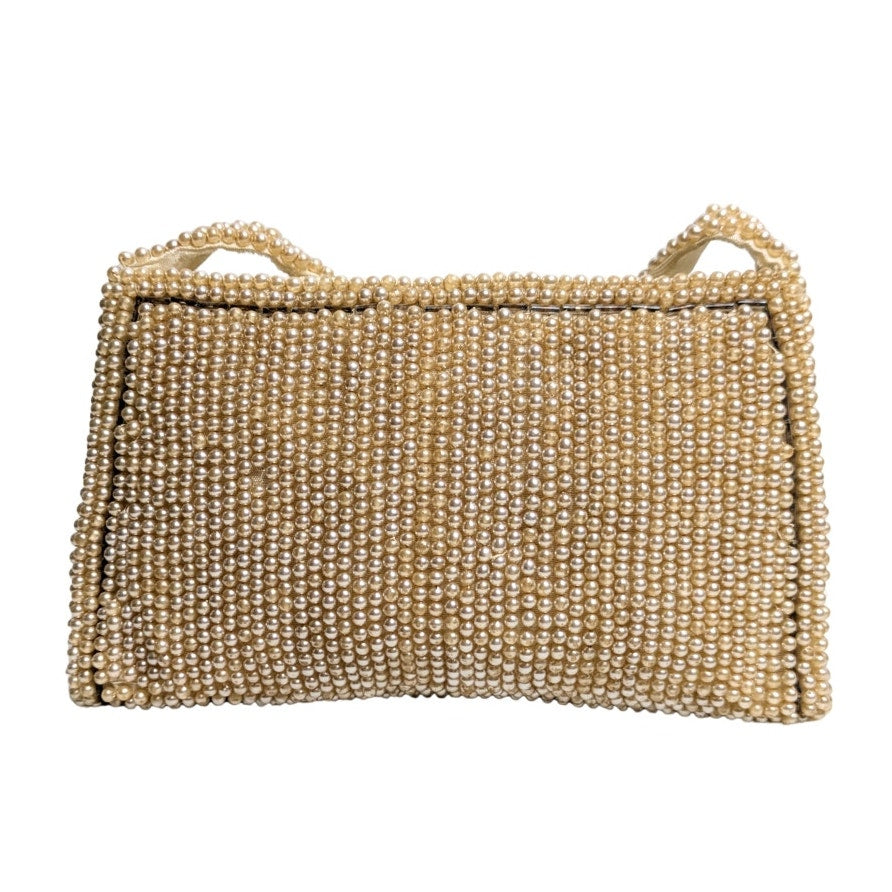 Vintage Mini Pearl Champagne Evening Handbag