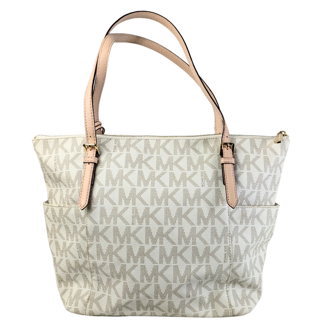 Michael Kors Coated Canvas Monogram Jet Set East West Tote