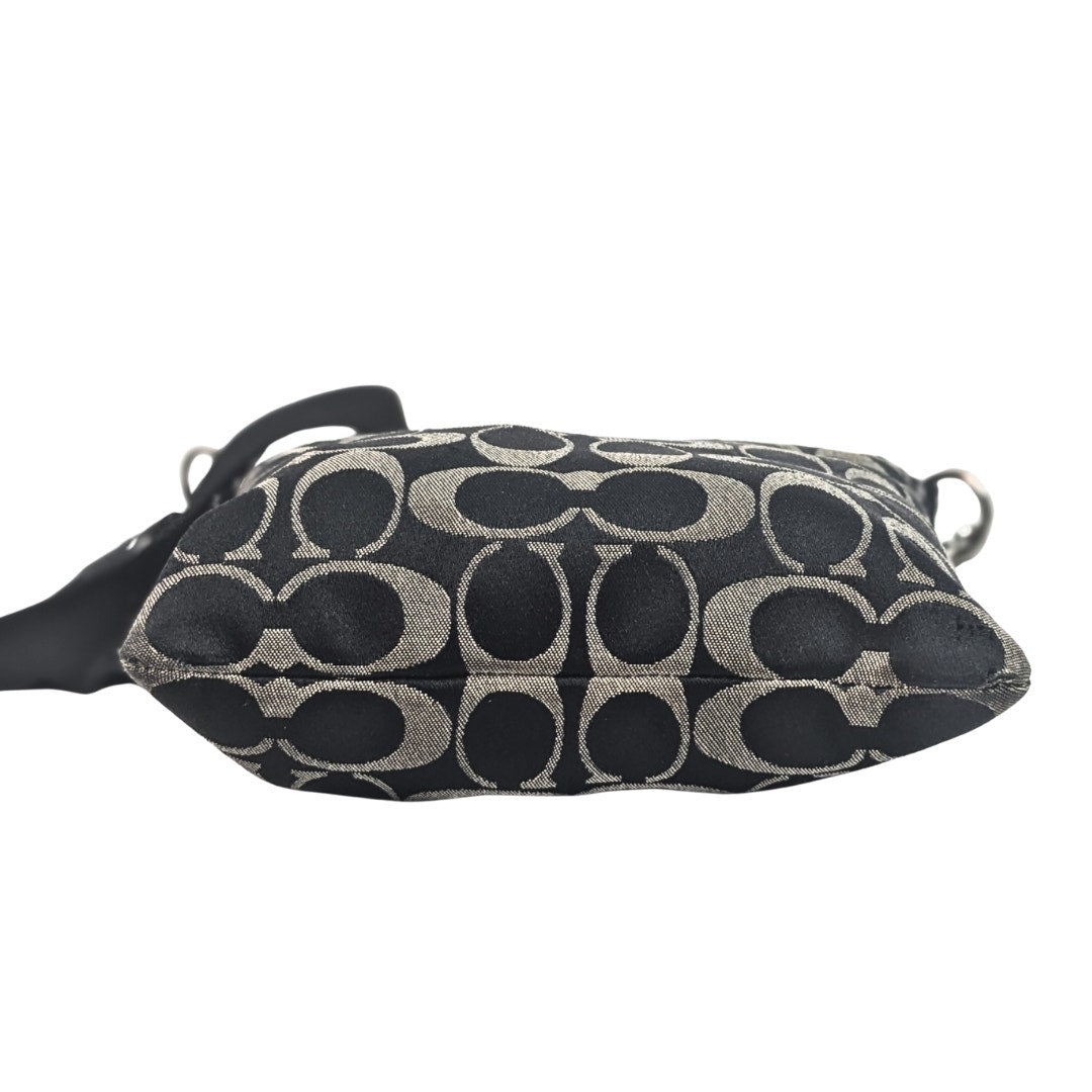 COACH Signature Canvas Python Embossed Patent Leather Swingback Crossbody Bag