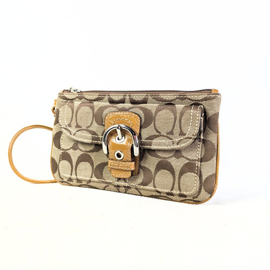 Coach Signature Canvas Wristlet