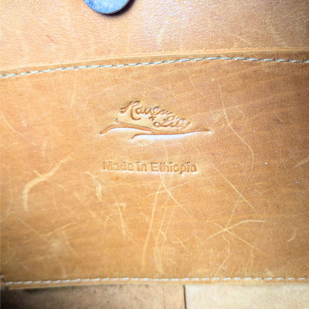 Raven + Lilly Camel Genuine Leather Shoulder Tote Bag
