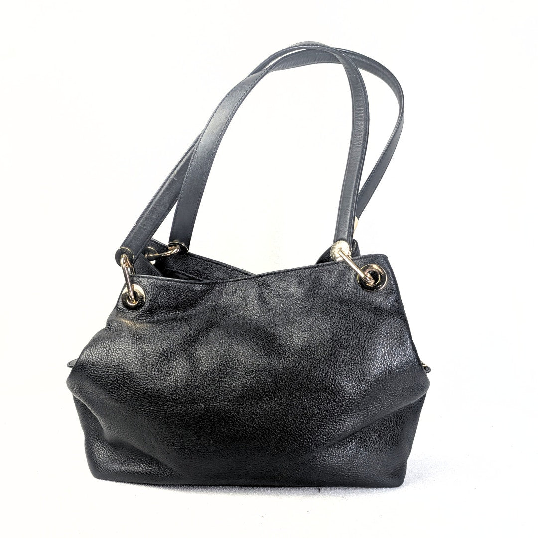Pre-loved Michael Kors Raven Large Pebbled Leather Shoulder Bag