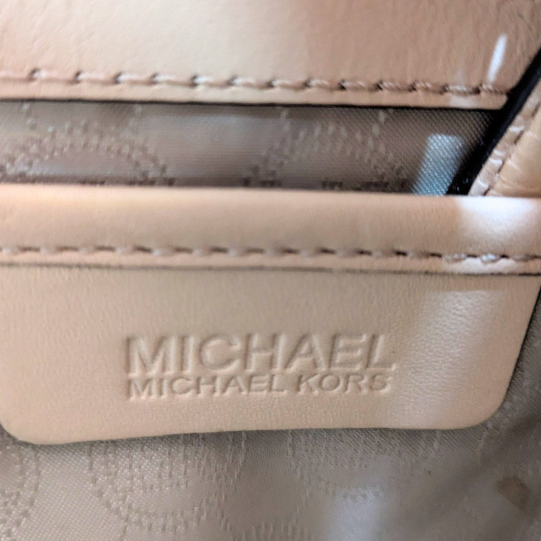 Michael Kors Large Logo Coated Canvas Jet Set Travel Messenger Crossbody Bag
