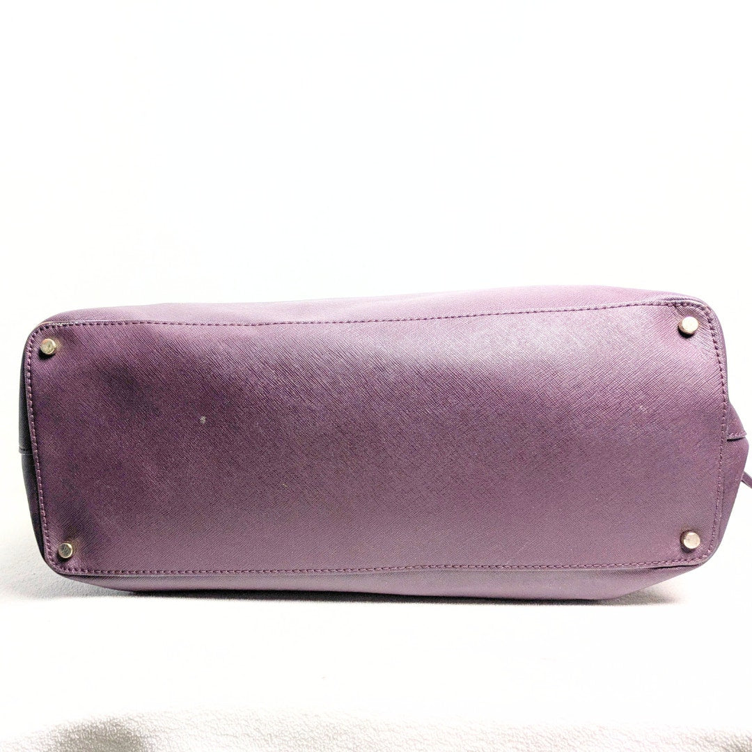 Kate Spade Laurel Way Mahogany/Plum Saffiano Leather Shoulder Tote