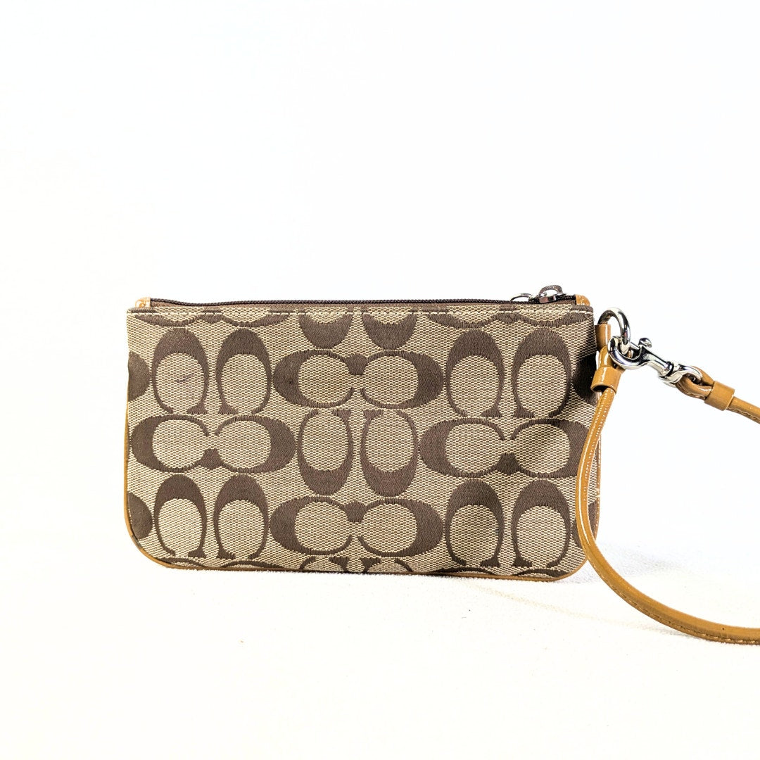 Coach Signature Canvas Wristlet