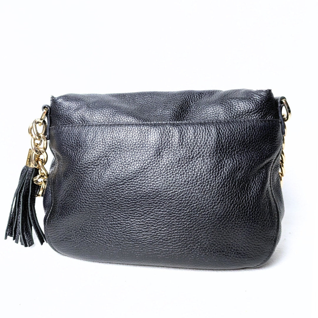 Michael Kors Bedford Pebbled Leather Shoulder Bag - Black