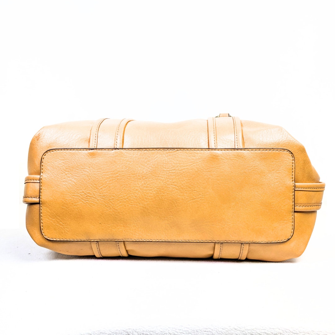 Dana Buchman Mustard Faux Leather Barrel Shoulder Bag — NWT