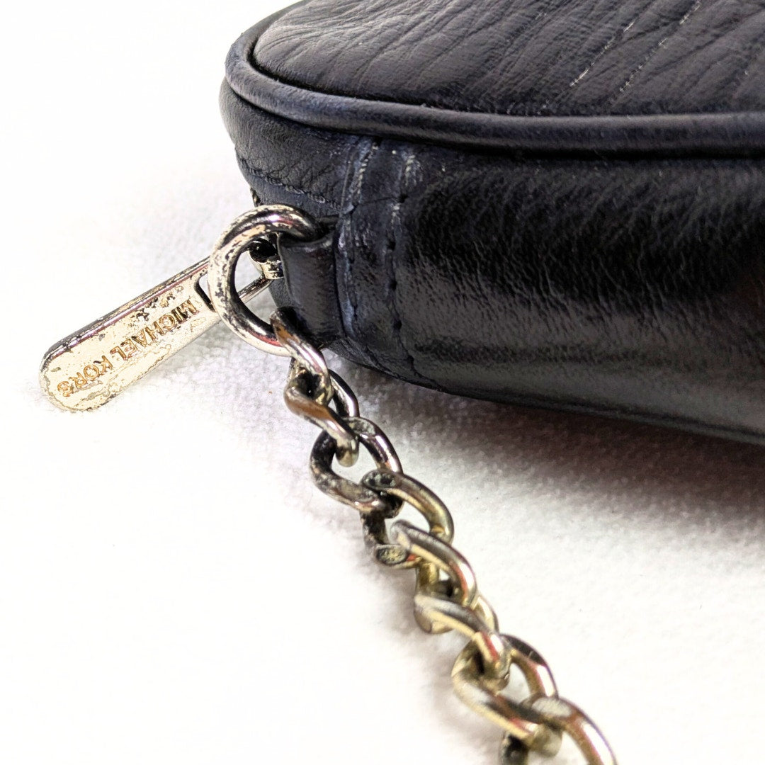 Vintage Michael Kors Small Crossbody Bag with Chain Strap – Navy (Repainted)