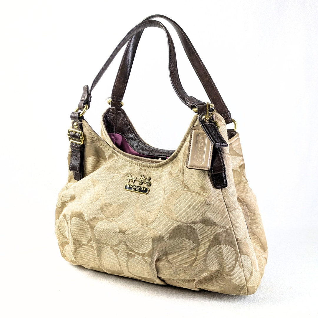 Pre-loved COACH Madison Maggie Op Art Sateen Maggie Shoulder Bag