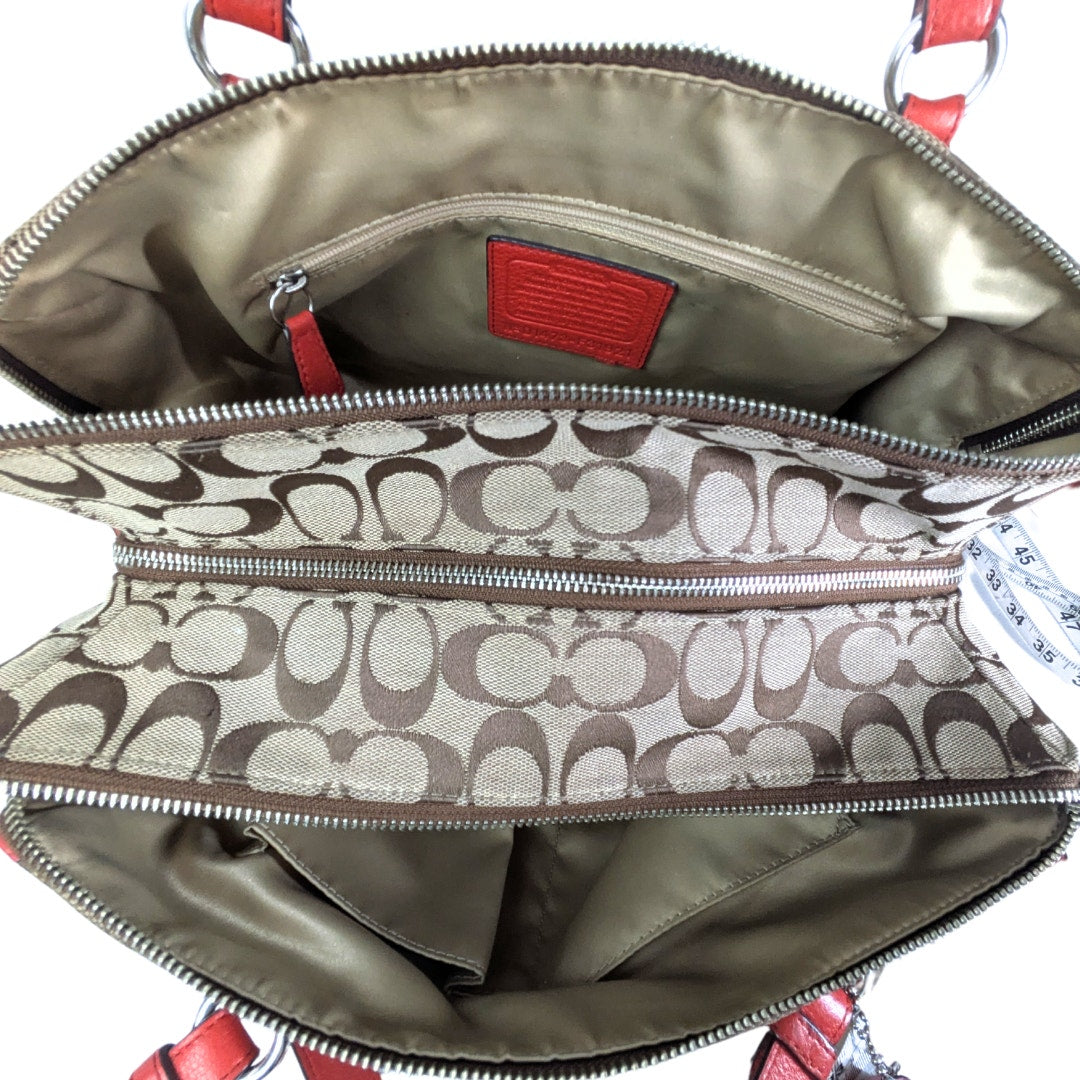 Pre-owned COACH Signature Canvas with Leather Finishes Satchel Shoulder Bag