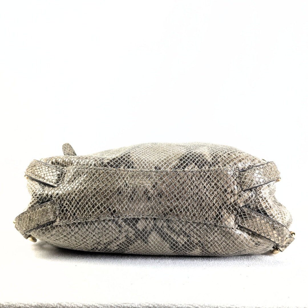 Pre-loved Michael Kors Bedford Python Pattern Embossed Hobo Bag