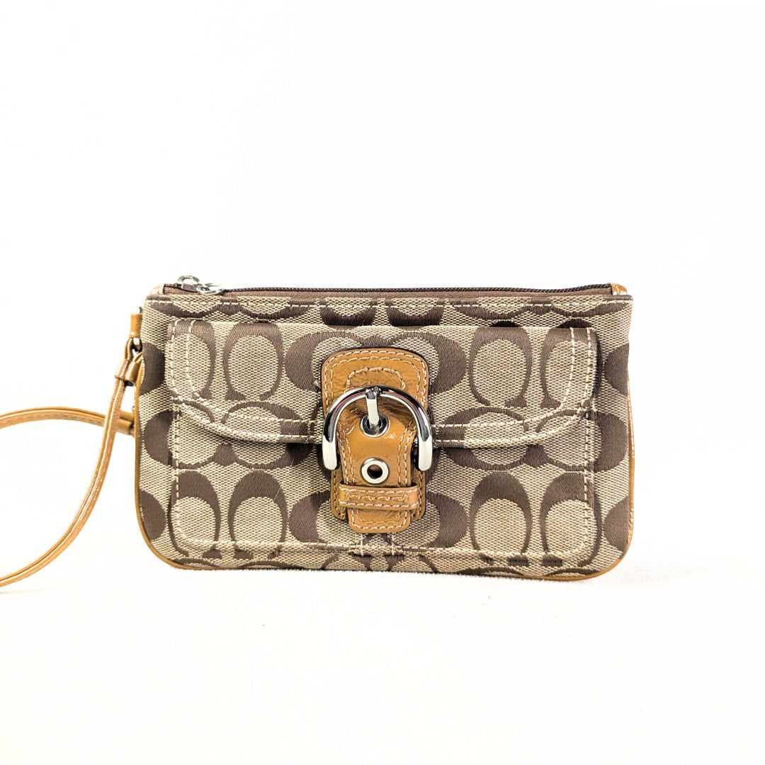 Coach Signature Canvas Wristlet