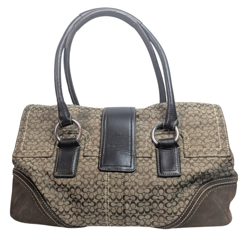 COACH Soho Signature Canvas Front Flap Shoulder Bag