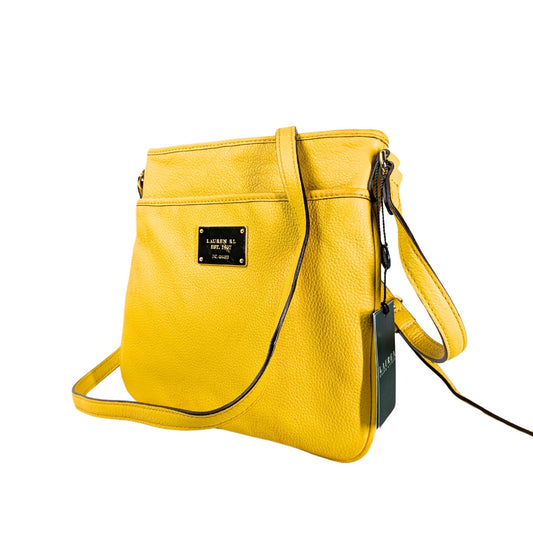 NWT Lauren Ralph Lauren Governors Lodge Flat Leather Crossbody Bag