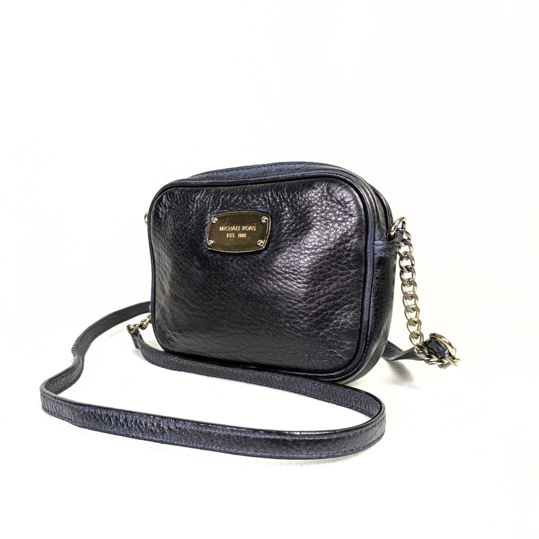 Vintage Michael Kors Small Crossbody Bag with Chain Strap – Navy (Repainted)