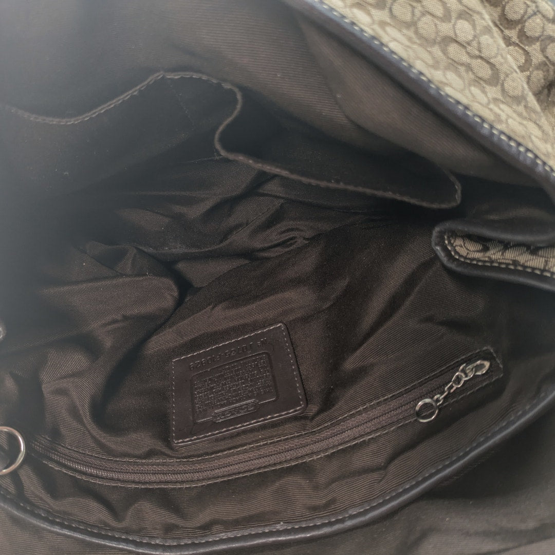 COACH Soho Signature Canvas Front Flap Shoulder Bag