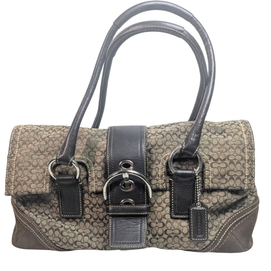 COACH Soho Signature Canvas Front Flap Shoulder Bag