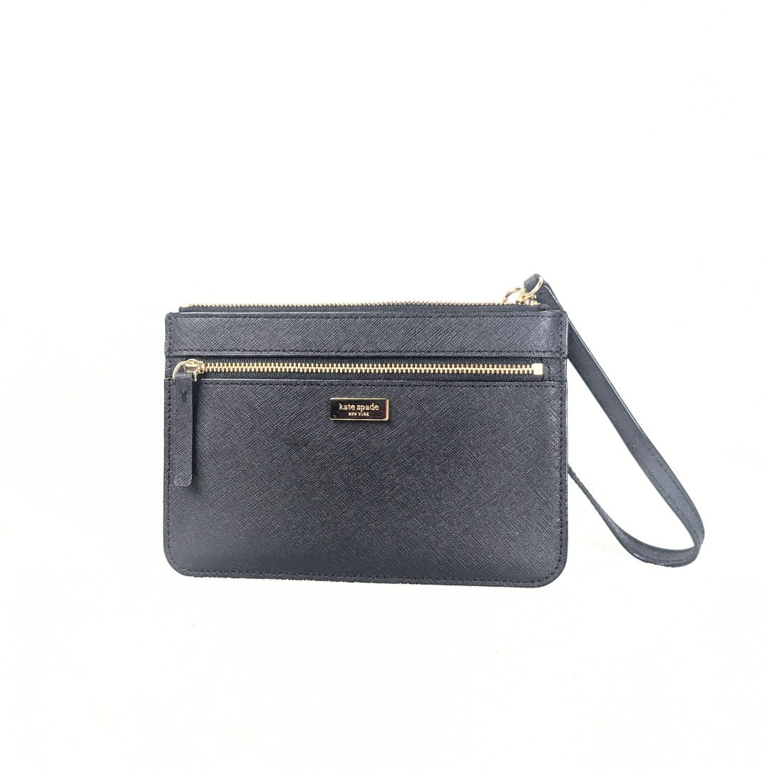 Kate Spade Black Saffiano Leather Wristlet
