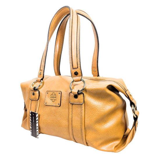 Dana Buchman Mustard Faux Leather Barrel Shoulder Bag — NWT